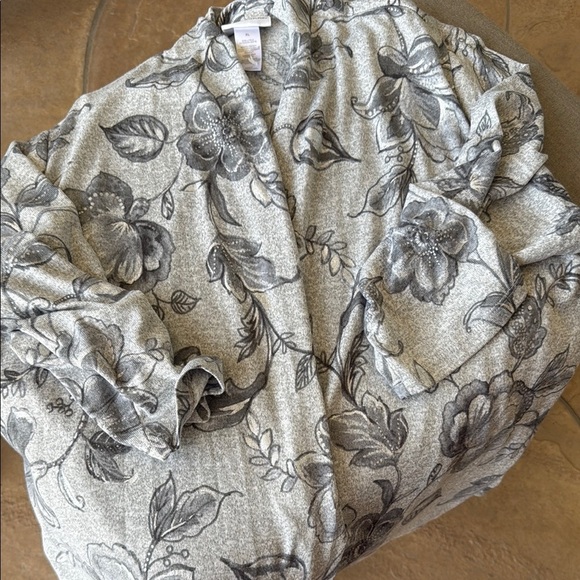 Alfred Dunner Floral Gray 2 in 1 Cardigan - Picture 1 of 6
